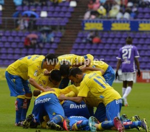 Celebración del segundo gol de Las Palmas