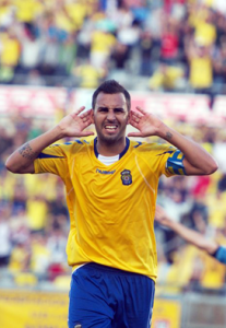 Nauzet Alemán celebra un gol Foto: UD Las Palmas