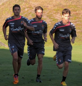 Óscar, Dani Vega y Toni || Foto: Real Valladolid