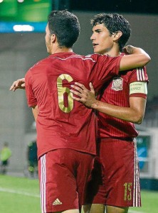 Jesús Vallejo, el ausente 2 Jesús Vallejo, con Mikel Merino, en la sub 19 Foto: EFE