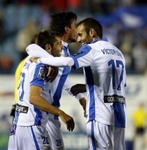 La Lupa: CD Leganés 2 Los jugadores del Leganés celebran un gol. || Foto: LFP