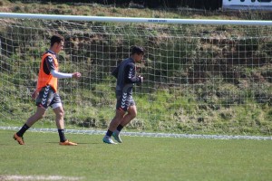 Mayoral, entrenando con el primer equipo