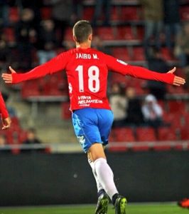 Jairo Morilla celebra un gol con el Girona || Foto: Marca