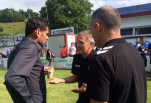 Paco Herrera, con Fernando Hierro || Foto: Real Oviedo