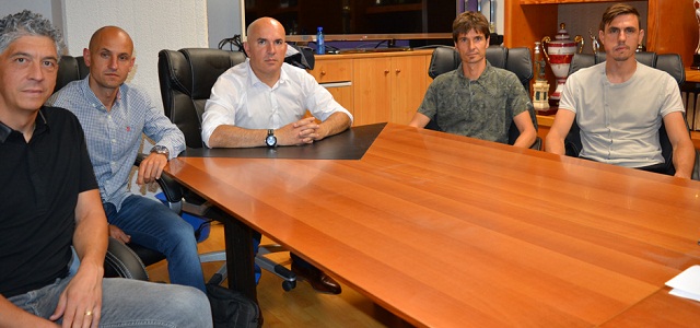 Álvaro Rubio será ayudante de Sampedro 1 De izquierda a derecha, Santisteban, Juan Iglesias, Luis César, Álvaro Rubio y Fran Albert || Foto: Real Valladolid