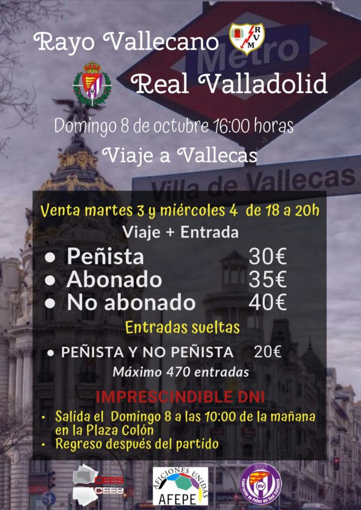 La FPRV comunica que sí habrá viaje a Vallecas 2 viaje Vallecas
