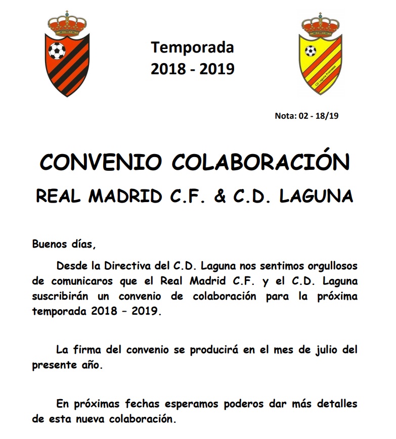 El CD Laguna será club convenido del Real Madrid 3 madridlaguna
