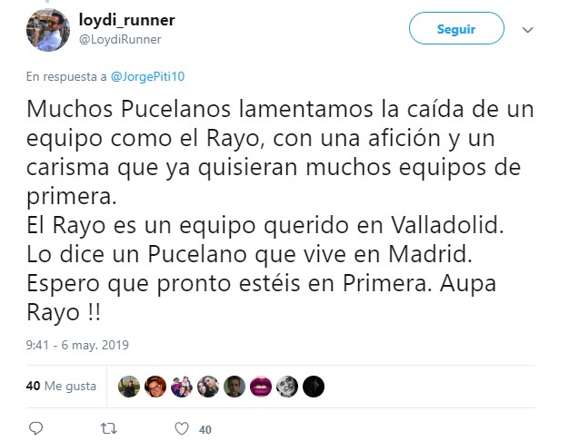 La afición del Rayo cede sus abonos a la del Pucela ante el elevado precio de las entradas 6 TweetPucela2