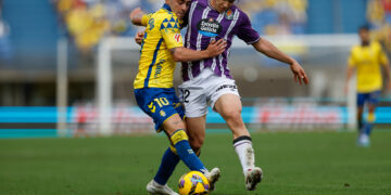 Mario Martín, en el Real Valladolid - Las Palmas