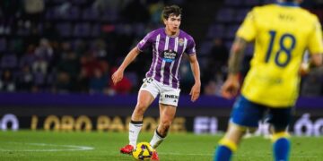 Mario Martín, en el Real Valladolid - Las Palmas
