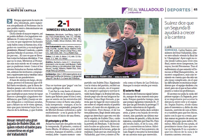Pucela Retro | Un ascenso en Somozas 5 Así contó El Norte de Castilla el ascenso del Real Valladolid Promesas en Somozas