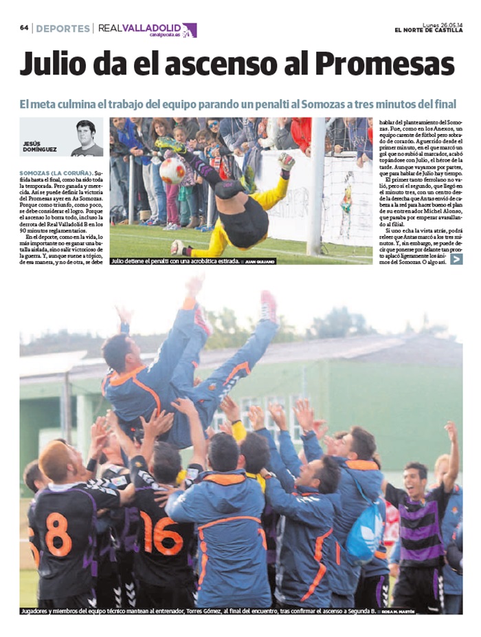 Pucela Retro | Un ascenso en Somozas 4 Así contó El Norte de Castilla el ascenso del Real Valladolid Promesas en Somozas