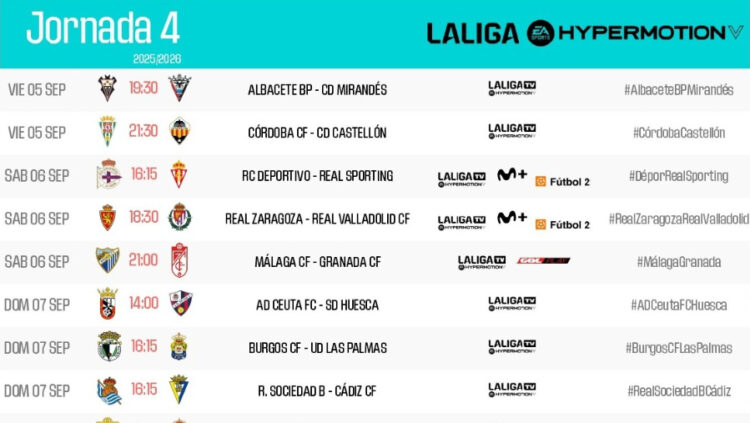 Conocido el horario para la jornada 4 1 Jornada 4