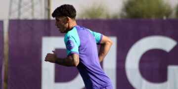 Trilli en un entrenamiento Del Real Valladolid