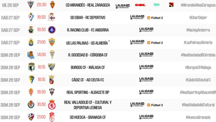 Fecha y hora de la jornada 7