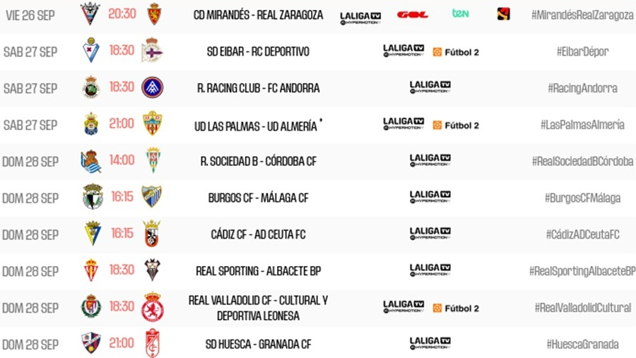 Fecha y hora de la jornada 7