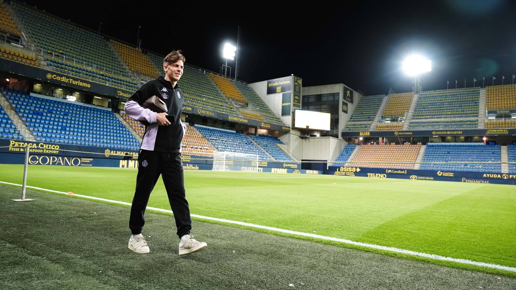 Iván Alejo, en el Nuevo Mirandilla, estadio del Cádiz CF